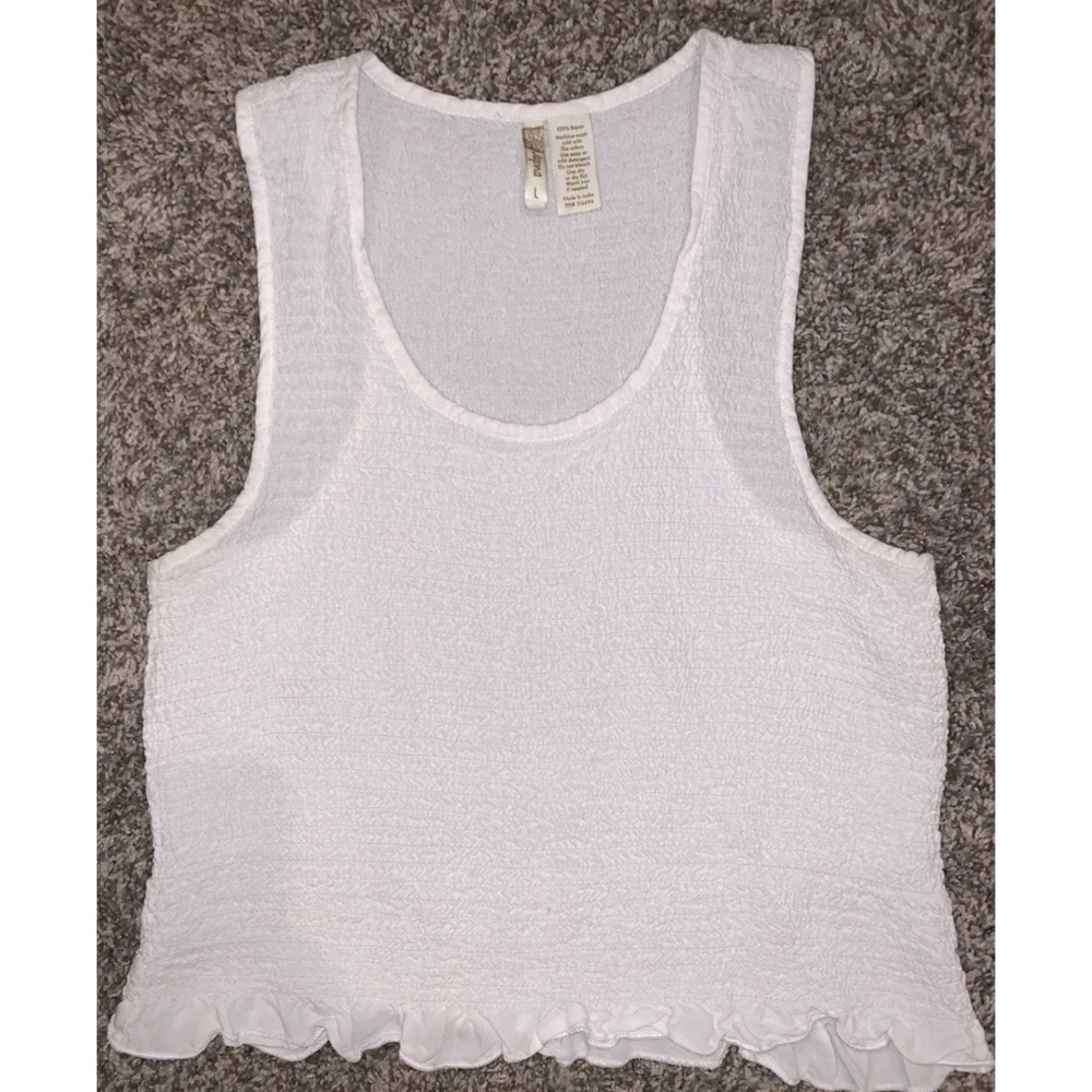 white textured crop top